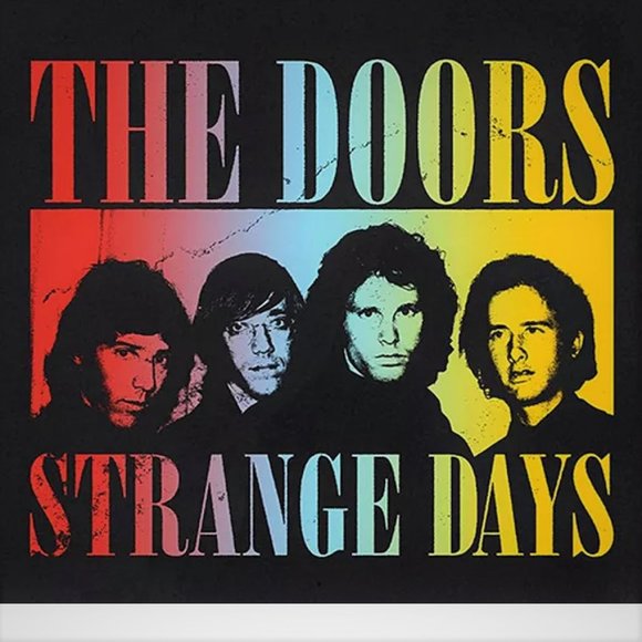 The Doors Logo Strange Days rock blues Official cotton T-Shirt 2XL XXL NWT - Picture 2 of 2